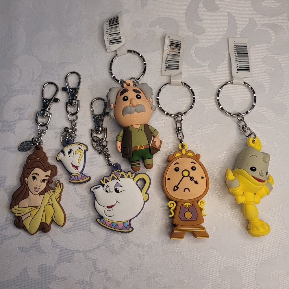 Beauty and the Beast Bag Clips/Key Rings